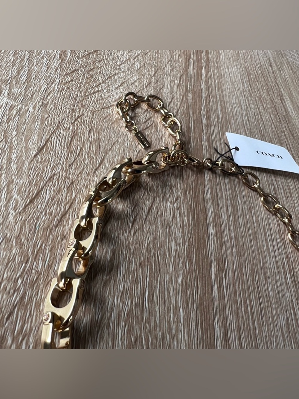 Coach Chunky Signature Chain Link Necklace - Picture 4 of 6